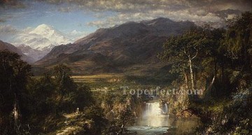 Paisajes Painting - Paisaje del corazón de los Andes Río Hudson Paisajes de la Iglesia Frederic Edwin